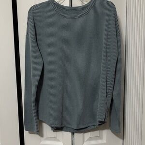 Maurices Blue Ribbed Long Sleeve Top